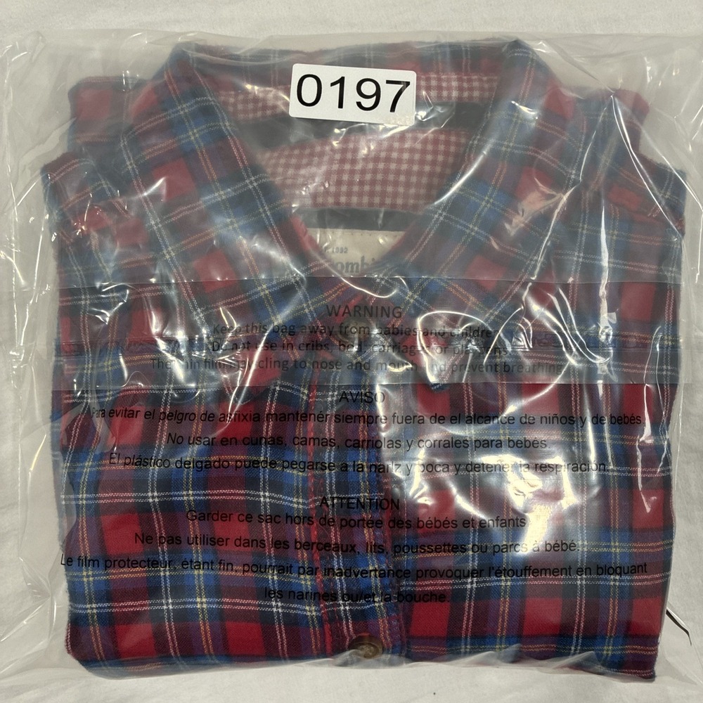 Abercrombie & Fitch Shirt Womens Small Red Flannel Button up Plaid - Picture 12 of 12